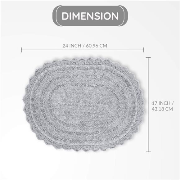 Bath mat for Bathroom Kitchen and Spa with Crochet Pattern Cotton Absorbent - Picture 2 of 8